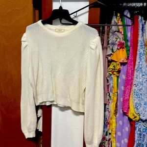 No comment long sleeve sweater size L cream white